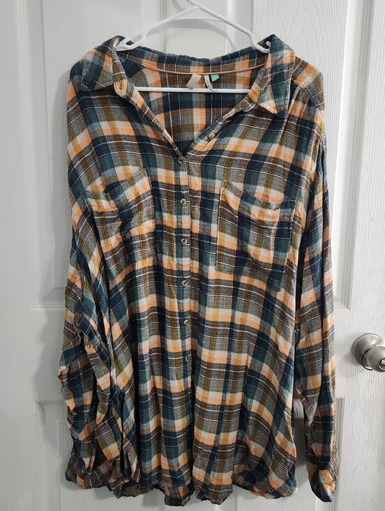 By Anthropologie Tops - Anthropologie Pilcro button up plaid flannel shirt size 3x countrycore farmcore